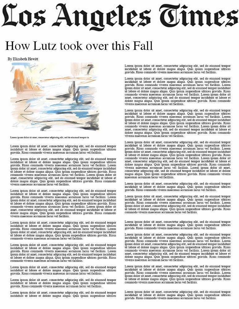 Los Angeles Times: How Lutz took over this Fall